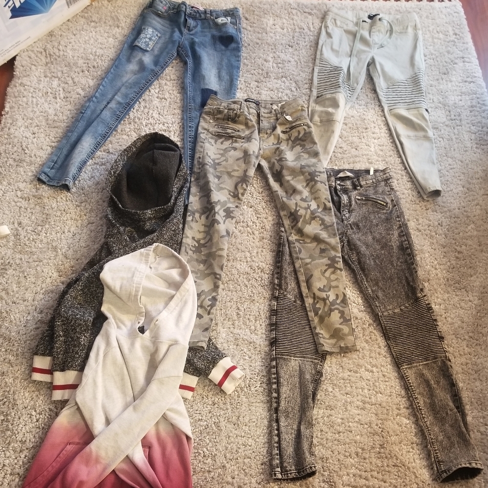 girls size 14 jeans and sweaters
